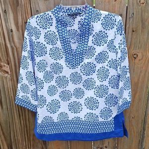 Zac & Rachel cotton blue/white tunic size  M